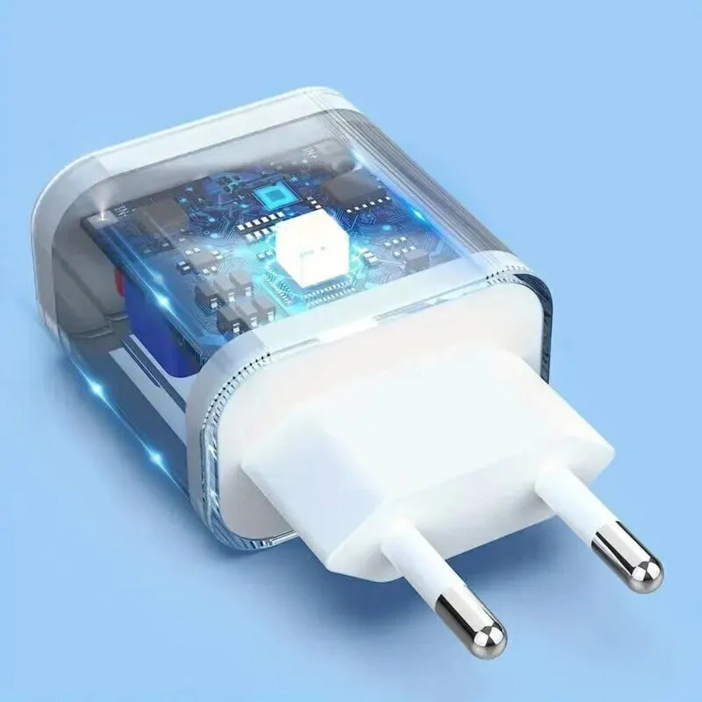 20 W USB-C-Schnellladegerät mit Typ-C-auf-Typ-C-Kabel, EU-Stecker