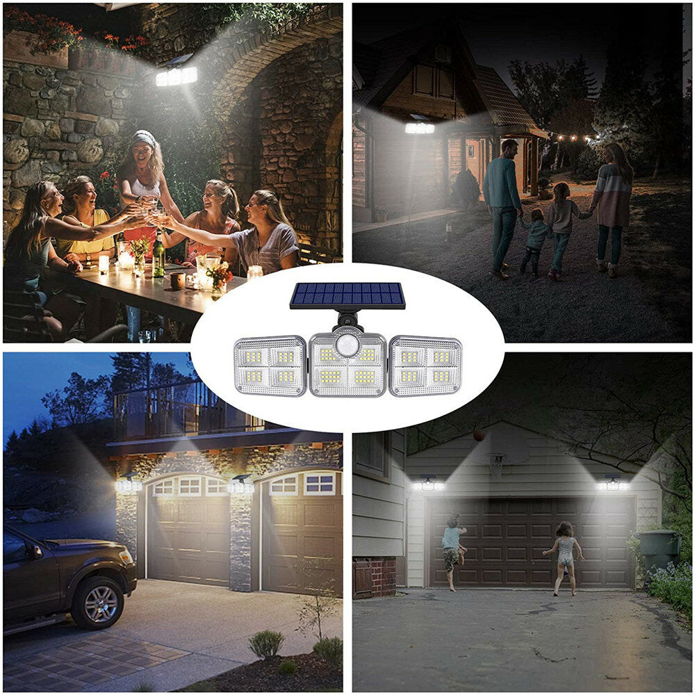 122LED Solar Walkway Lights - 3 Modes, Motion Sensor, Adjustable Outdoor Garden Street Lamp