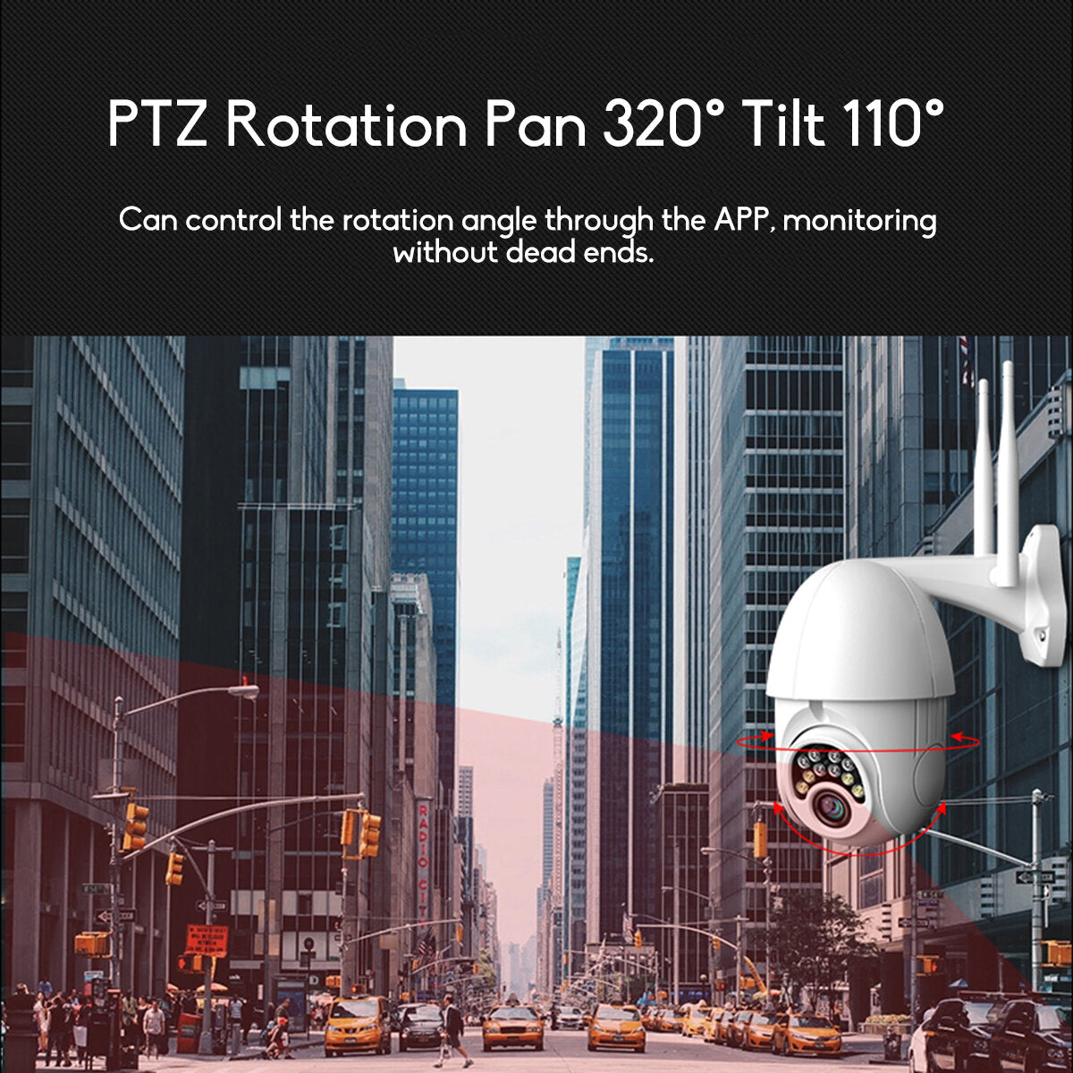 10LED 5X Zoom HD 2MP IP Security Camera WiFi Wireless 1080P Outdoor PTZ Waterproof Night Vision ONVIF