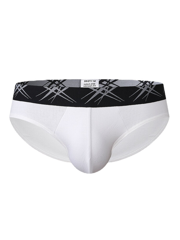 Einfarbige, atmungsaktive Herren-Slips aus Baumwolle mit mittlerer Taille - elastisch und dünn