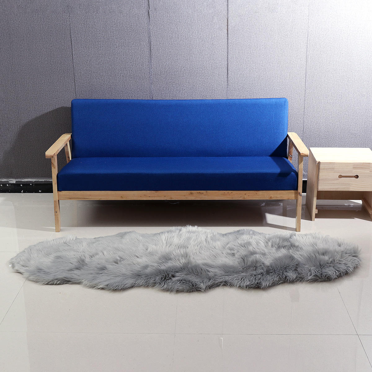 190x70CM Rectangle Sheepskin Rug - Artificial Wool, Soft for Chair, Sofa, Bedroom, Floor Carpet