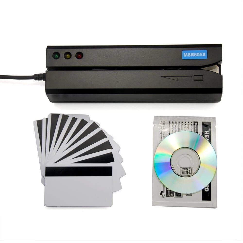 USB Card Magstripe Reader Writer with Built-in Adaptor for Windows MSR206 MSR X6 MSRX6BT