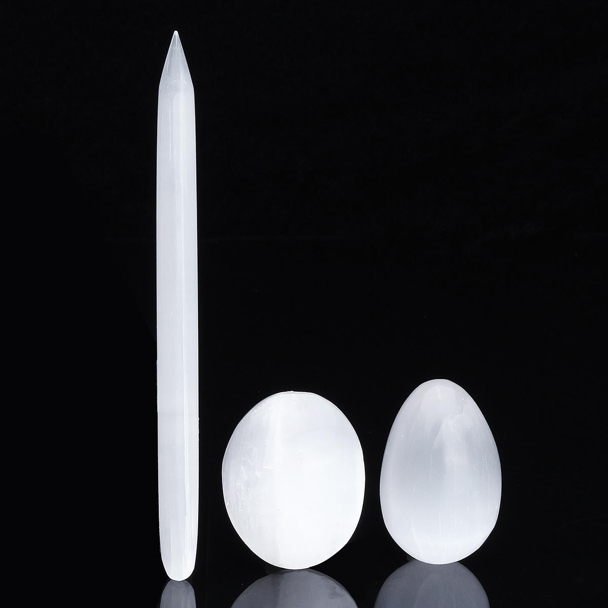 3pcs Set: Egg, Palm Stone, Pointed Gua Sha Facial Scraping Massage Wand Crystals Decor Manual Massager