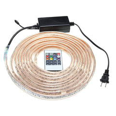 1/2/3/5M SMD5050 LED RGB Waterproof Outdoor Strip Light with Plug & Remote Control AC110V