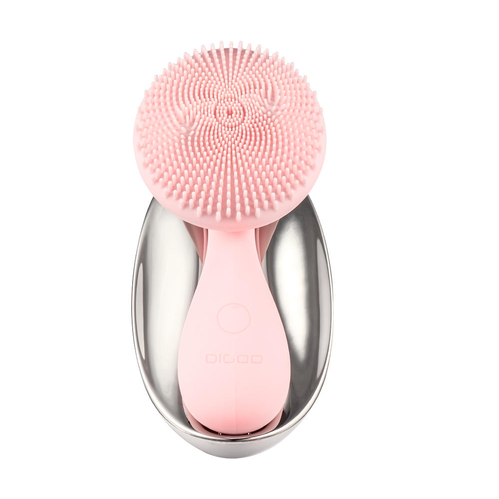 Silicone Ultrasonic Facial Cleansing Brush with 4 Modes & Rotating Magnetic Beads for Skin Rejuvenation