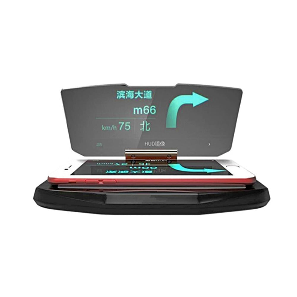 Universal Mirror HUD Car Phone Holder & GPS Navigation Display