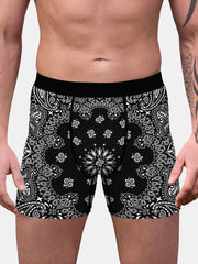 Atmungsaktive Boxershorts für Herren mit lustigem Graffiti-Print – Unterwäsche mit mittlerer Taille