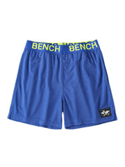 Men's Quick Dry Breathable Mid Waist Sport Shorts with Solid Color Patchwork and Letter Waistband