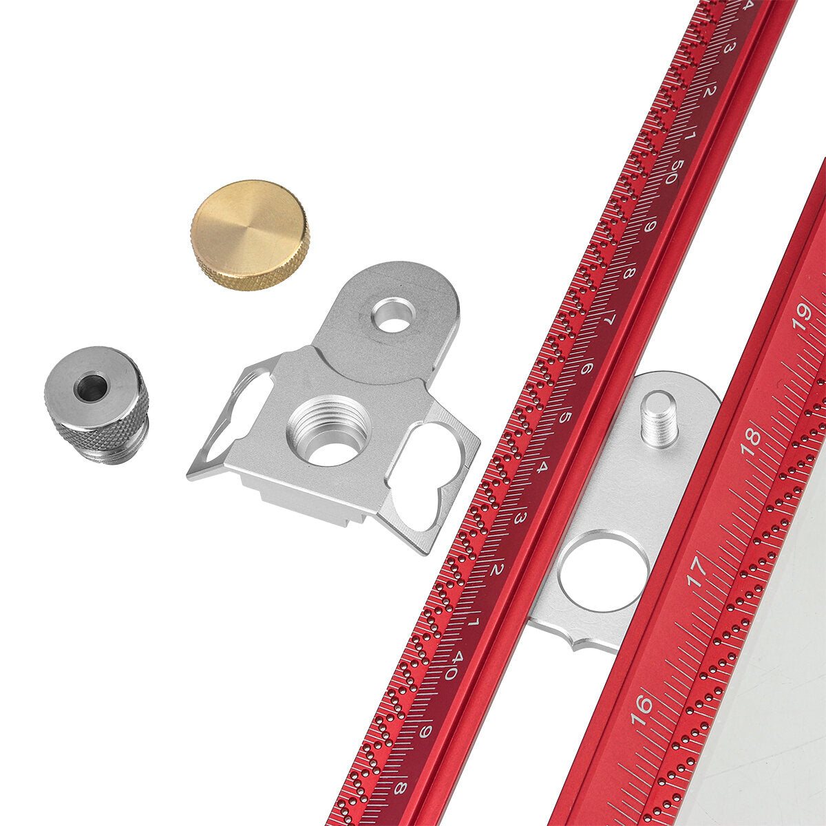 Aluminum Alloy T Square Ruler for Woodworking - Hole Positioning Marking Gauge