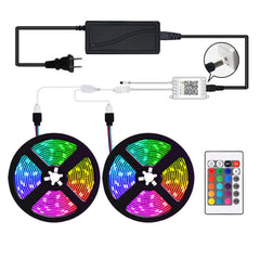 10/15M 600/900 LED Waterproof 2835RGB Strip Light, 24-Key Remote & APP Control, Christmas Decorations Clearance