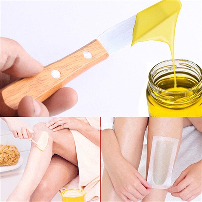 Stainless Steel Waxing Stick Spatulas & Wax Holder for Hair Removal - Home Use Epilator Applicator