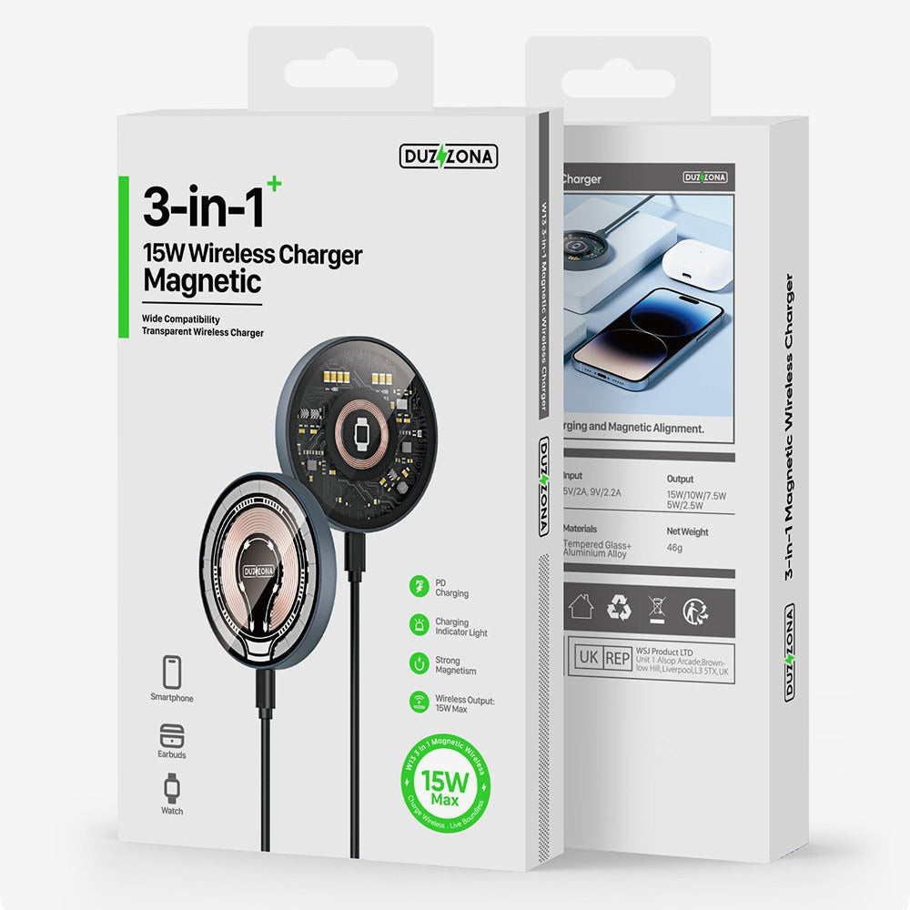 Fast Wireless Magnetic Charger for iPhone, Samsung, Huawei, Xiaomi Qi-Compatible Phones