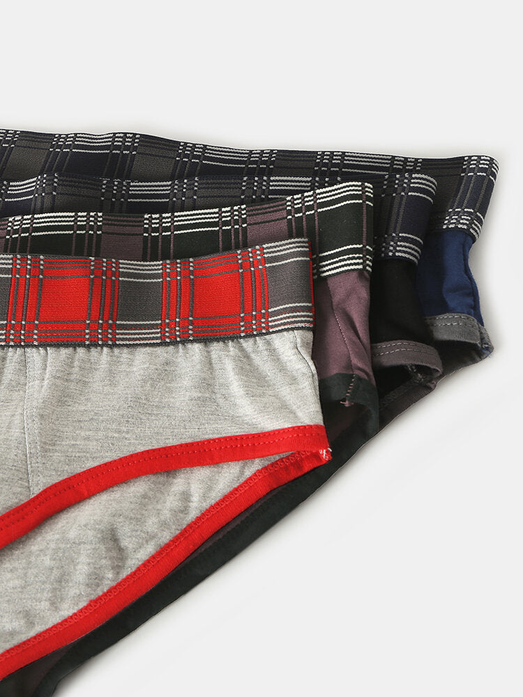 Herren-Unterwäsche aus Modal mit U-Pouch und Karomuster und elastischem Bund