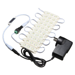 1.5M Waterproof White LED Module Strip Light Kit SMD5630 for Mirror Signage Lamp + DC12V Adapter