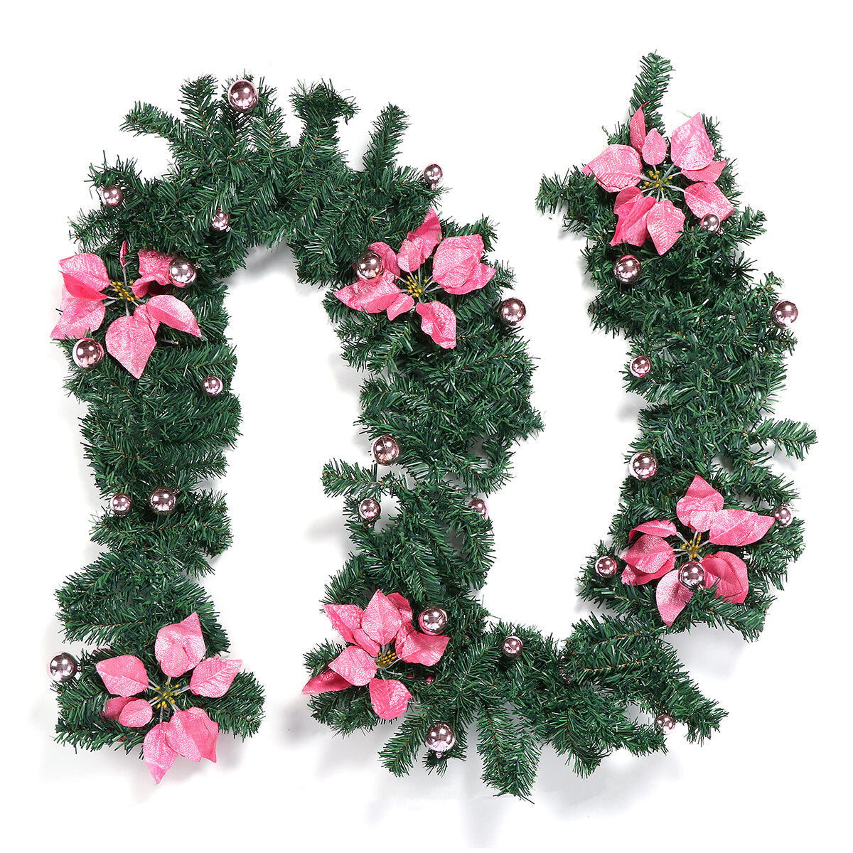 2.7m Christmas Tree, Wreath, Garland, Window Ornament, Xmas Party Decor, Clearance Christmas Lights & Decorations