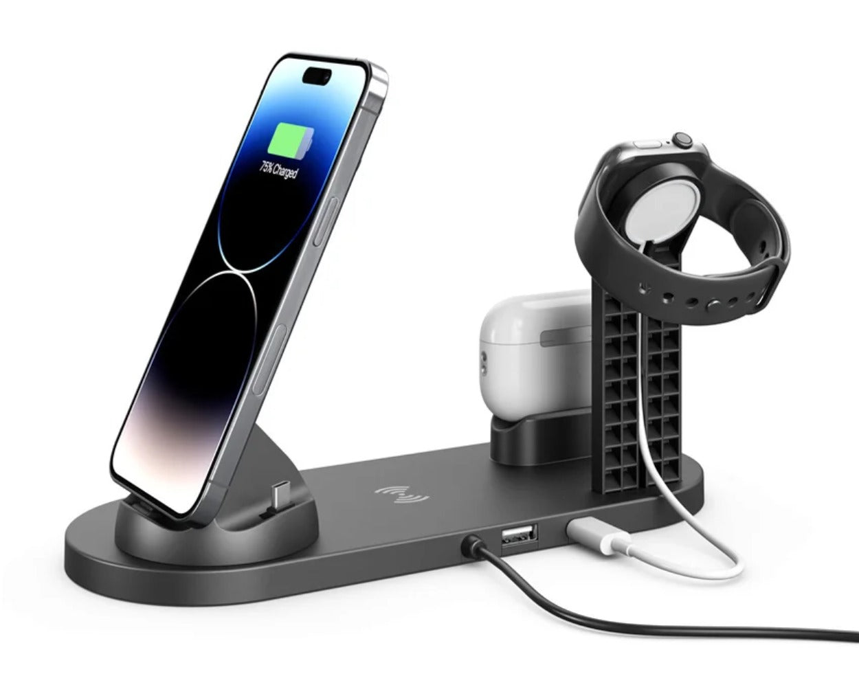 5-in-1 Wireless Charger Stand for iPhone, Apple Watch, AirPods - Fast Charging Dock Station