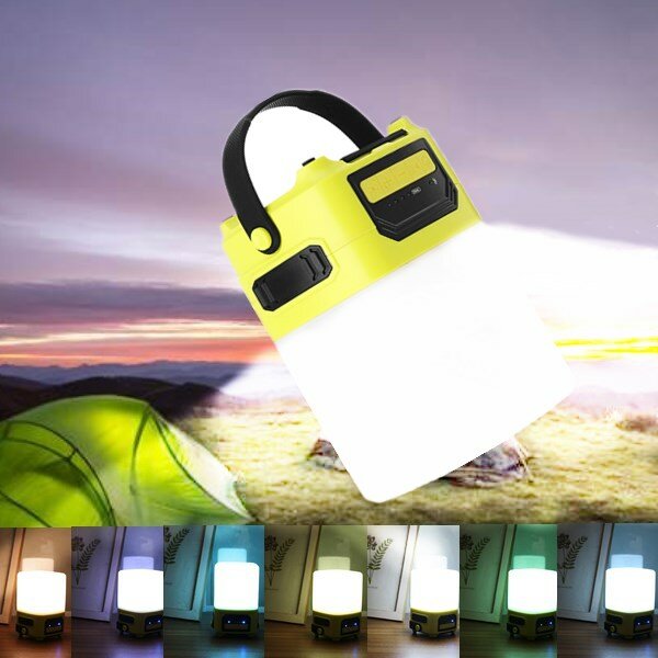 Portable Bluetooth Wireless Speaker with USB, Outdoor Camping Lantern, Colorful Dimmable Night Light