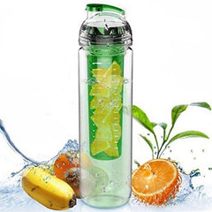 800ML Portable Clear Sport Fruit Infuser Water Bottle with Lemon Juice Filter