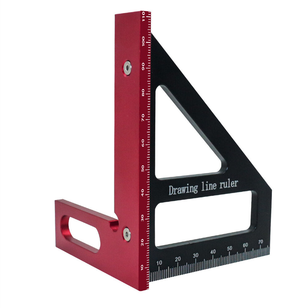 Aluminum Alloy 3D Angle Ruler - 45/90 Degree Woodworking Square Protractor