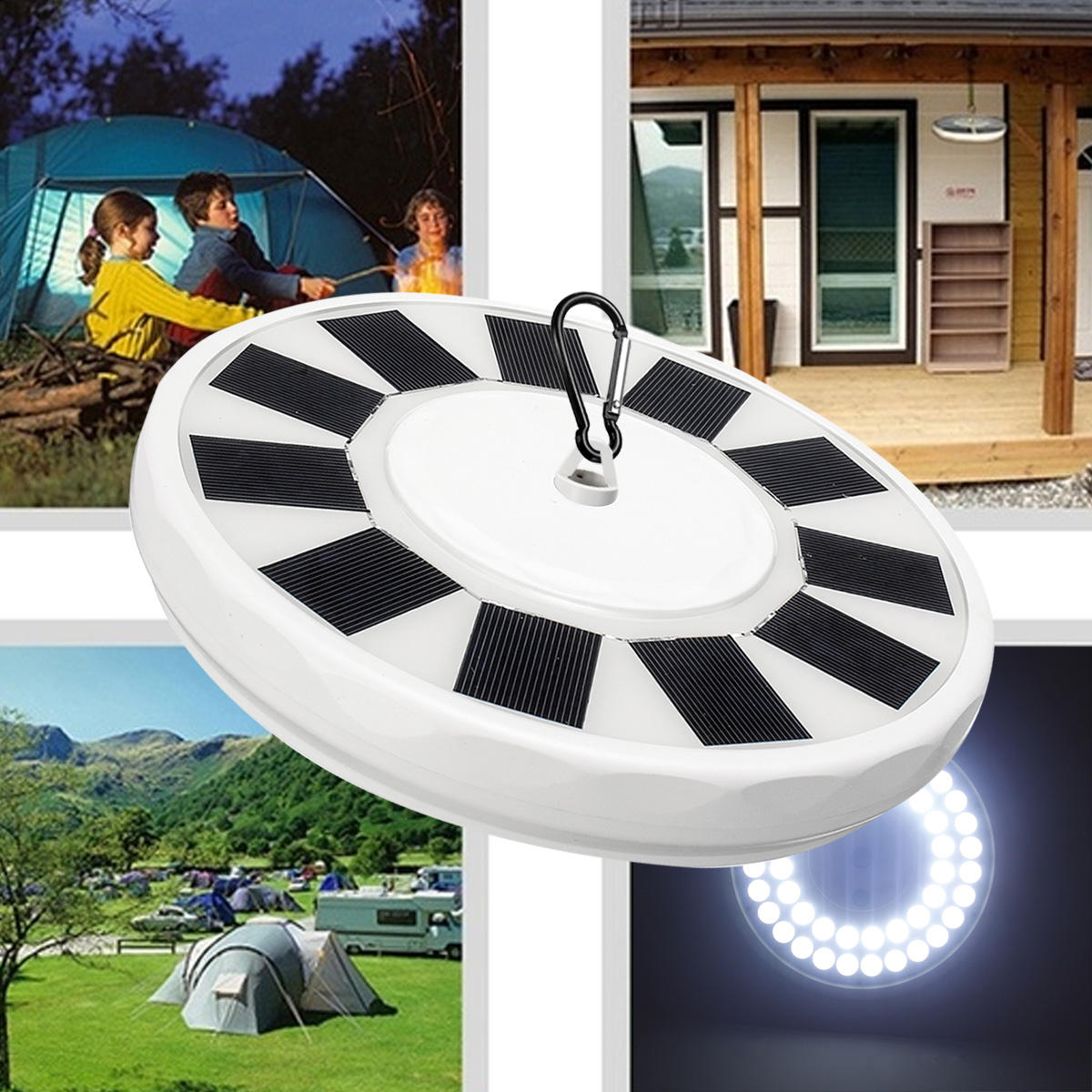 Superhelles 32/48 LED-Solar-Fahnenmastlicht für Camping, Hof und Garten