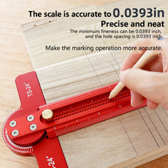 Aluminum Woodworking Ruler: 0-90° Angle, Precise Imperial Measurement