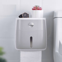 Wall Mounted Double Roll Toilet Paper Holder with Shelf and Storage Baskets for Bathroom