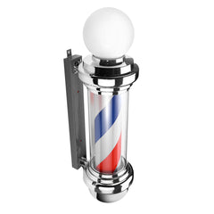 22" Rotating LED Barber Pole Light - Red, White, Blue Stripes for Hair Salon Accessories