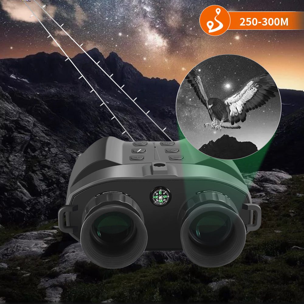 Dual Tube Night Vision Scope, 300m Infrared, 2.5k Ultra HD, Head-mounted Hunting Telescope