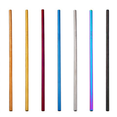 7 Color 215*6mm Reusable Stainless Steel Metal Drinking Straws