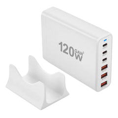 120W GaN 6-Port USB PD Ladegerät, Schnellladestation für iPhone, Huawei, Samsung