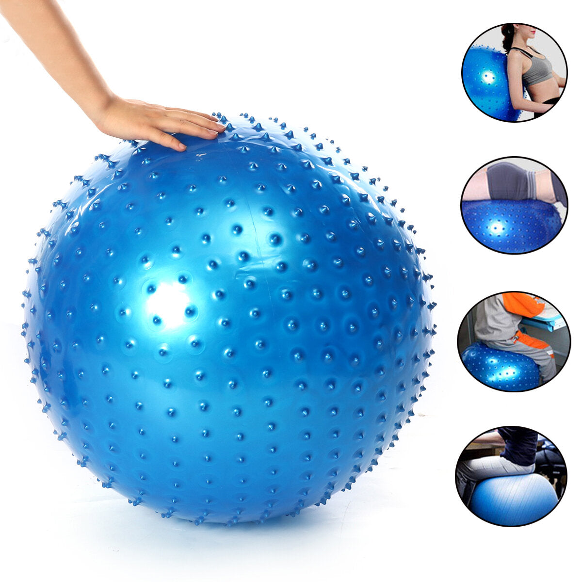 Platzsicherer Gymnastikball aus PVC mit Pumpe – Professionelle Massage, Balance, Pilates, Yoga