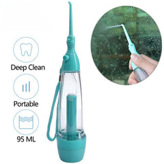 Manual Water Flosser | 70ml Portable Dental Irrigator - Non-Electric Oral Cleaner for Travel, Braces & Implants (No Battery Needed)