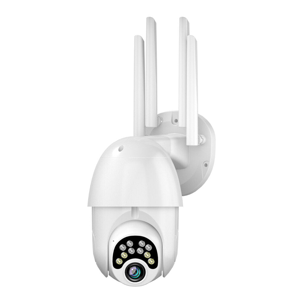 1080P HD Outdoor PTZ IP Camera, 10 LED, 5X Zoom, Four-Antenna, Two-Way Audio, Voice Alarm, Waterproof, Night Vision, WiFi