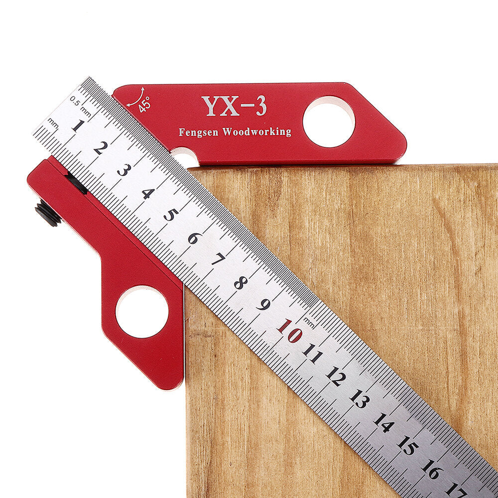 Woodworking Square Center Scriber - 45 & 90 Degree Angle Marking Tool with Ruler