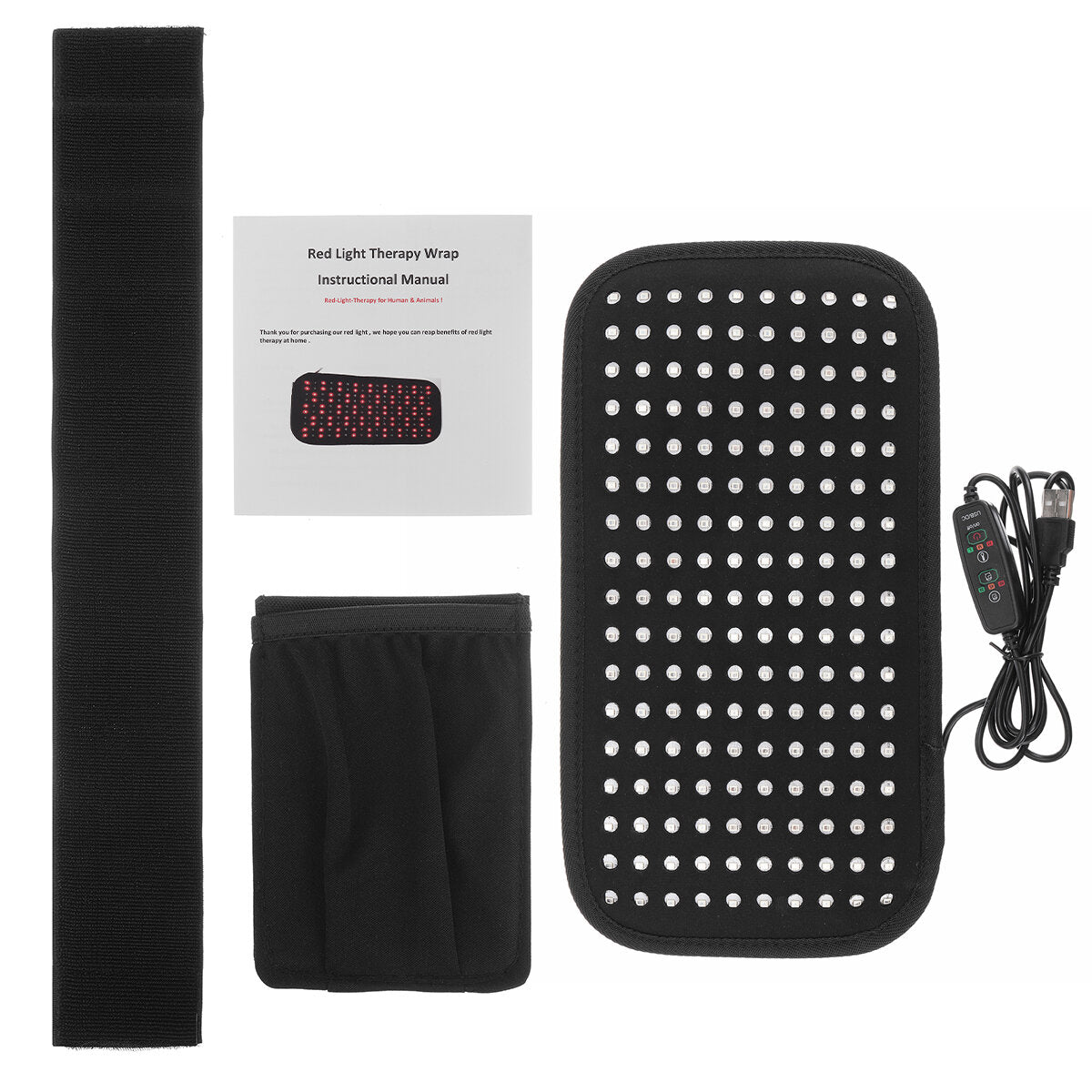 660nm Red & 850nm Near Infrared Light Therapy Waist Wrap Belt for Pain Relief