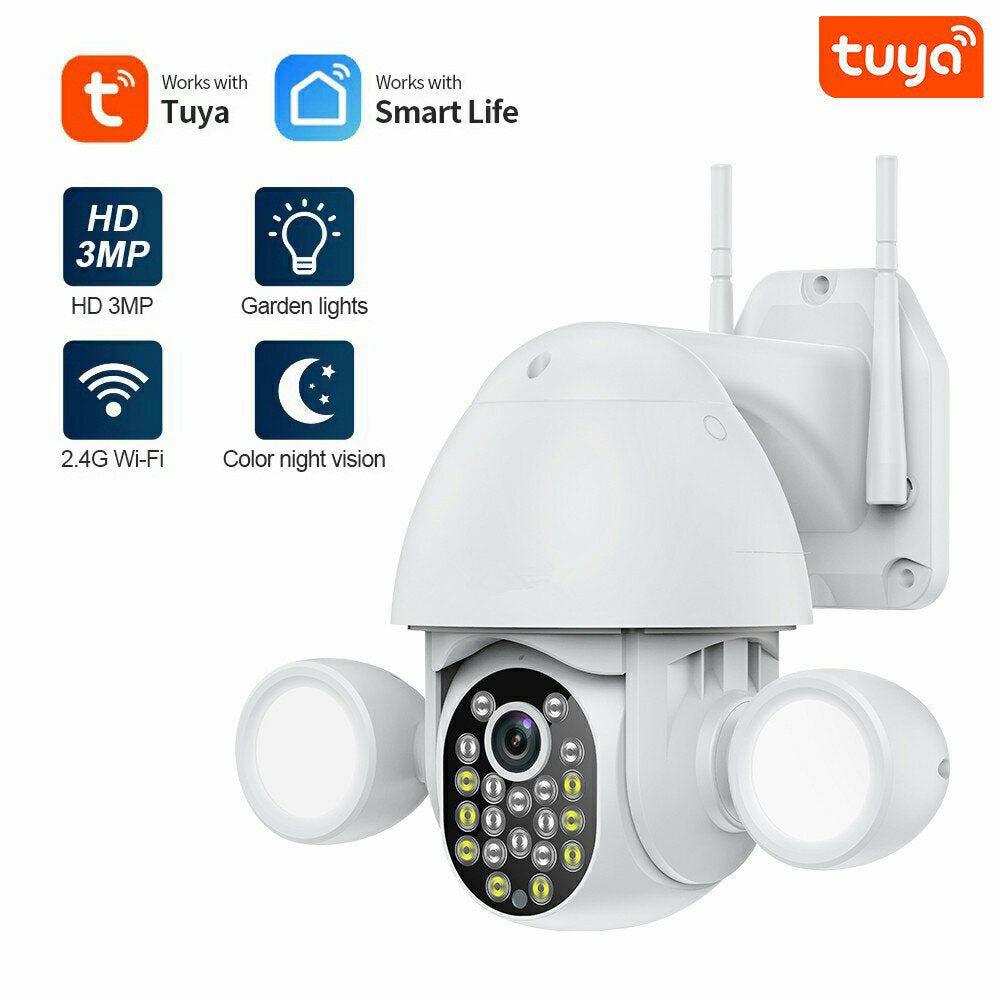 HD 1080P WiFi IP Camera 3MP, IP66 Waterproof, Full Color Night Vision, Motion Sensor, Video Control, 2.4G WiFi