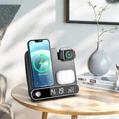 15W 3-in-1 Wireless Charger & Alarm Clock for iPhone, Samsung, Huawei, AirPods, iWatch