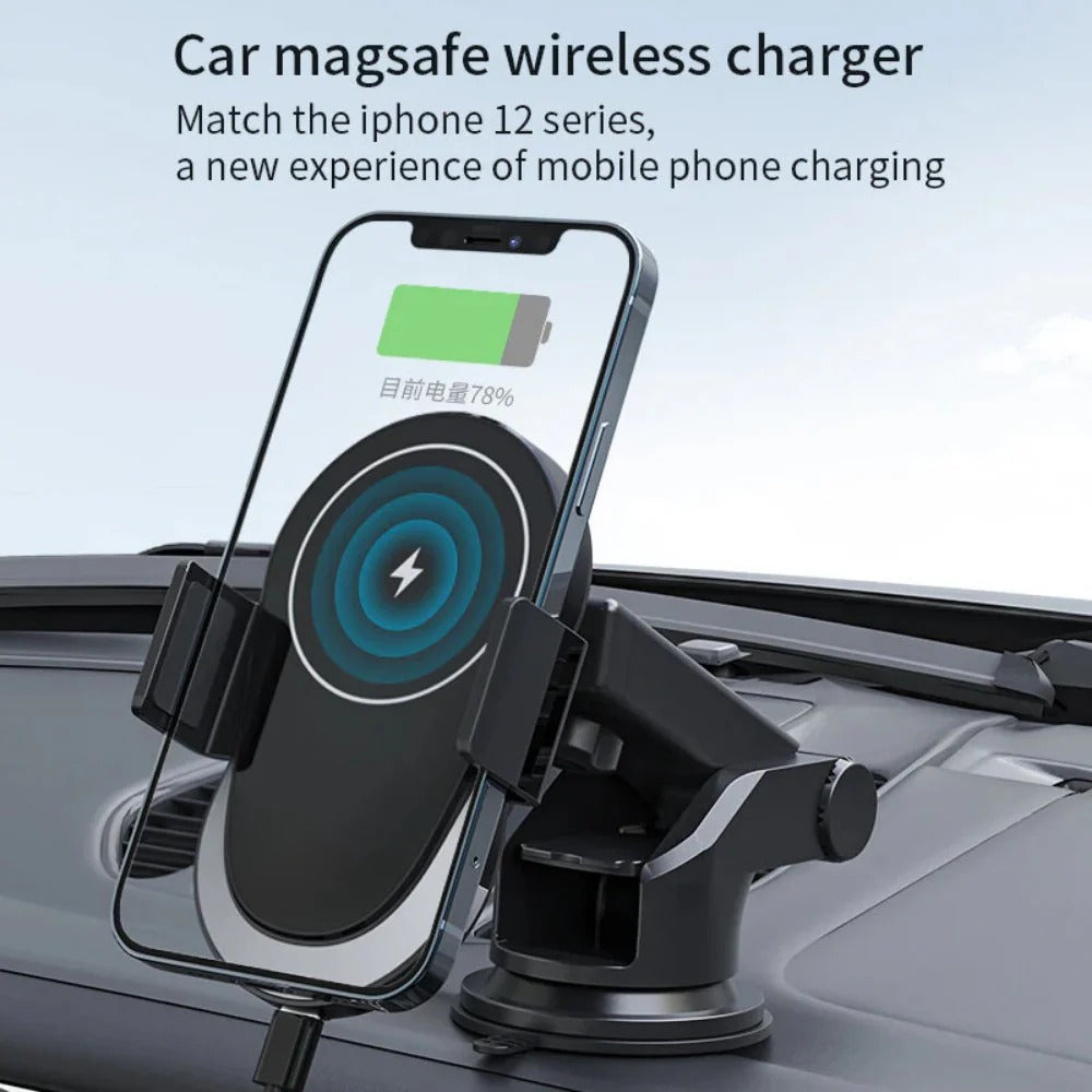 Fast Wireless Car Charger Holder for iPhone and Samsung Devices