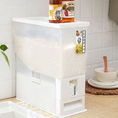 15Kg Plastic Cereal Dispenser Storage Box - Kitchen Food, Rice, Grain Container Organizer