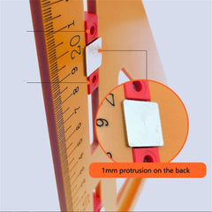 2-in-1 Drilling Positioning Angle Ruler - Accurate Woodworking Tool for Cabinet Drawer Installation, Lightweight & Durable