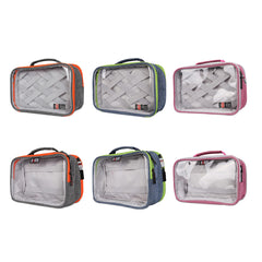 Portable Multi-functional Transparent Electronics Accessories & Cosmetic Organizer Bag