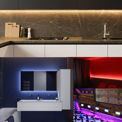 2PCS 5M RGB LED Strip Light SMD5050/2835 DC12V Non-Waterproof Flexible Tape Lamp with Remote & Power Adapter