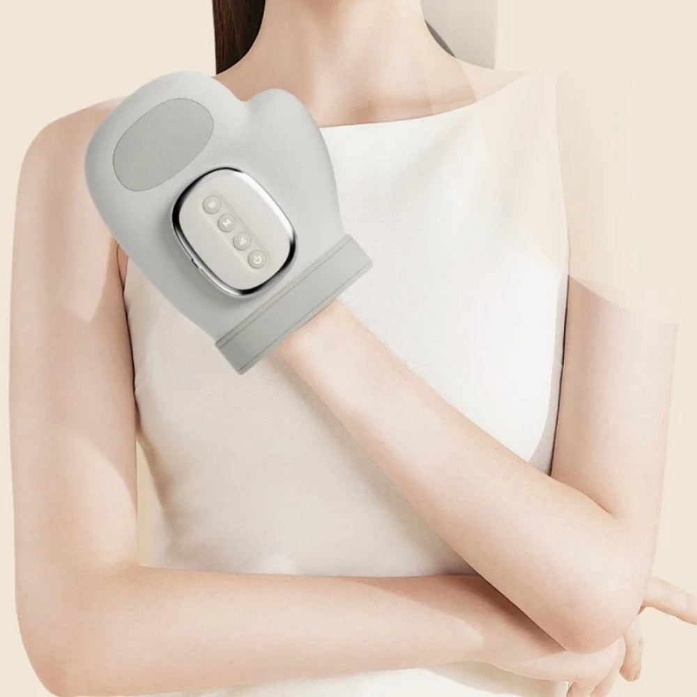 Electric Hand Massager with Heat Compression, Carpal Tunnel Relief, Kneading Rollers, Portable Vibrating Gloves