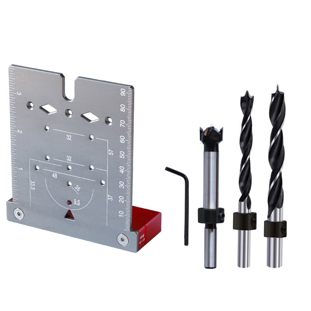 35mm Hinge Jig for Door Cabinets - Concealed Hinge Hole Template, Aluminium Alloy Drill Guide Locator Tool