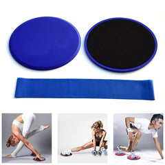 3pcs Fitness Core Sliders & Resistance Bands Set - Anti-Slip Gliding Pads for Yoga & Exercise