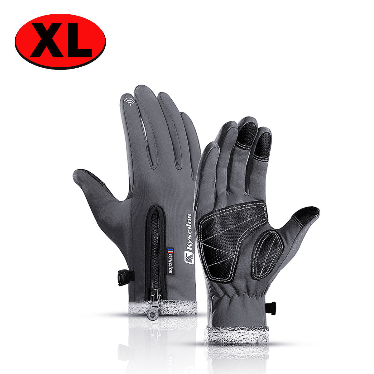 Winter Warm Fleece Windproof Non-slip Touch Screen Gloves for Skiing, Riding, and Motorcycling