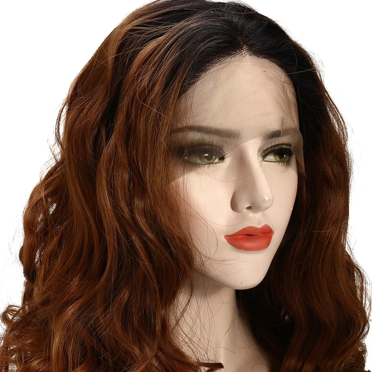 22" Gold Ombre Bob Lace Front Wig - Two Tone Wave, Pre-Plucked with Baby Hair