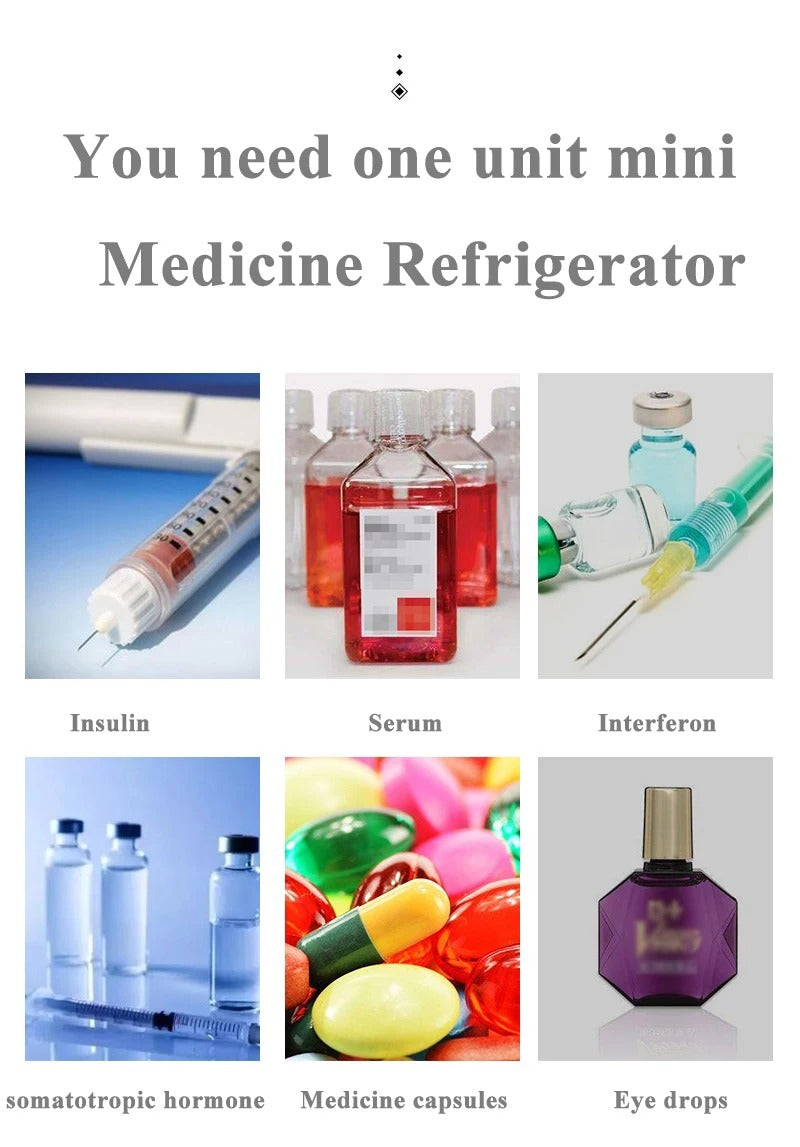 Portable Insulin Mini Fridge | Car USB Medicine Cooler | Private Pill Dispenser for Family Travel