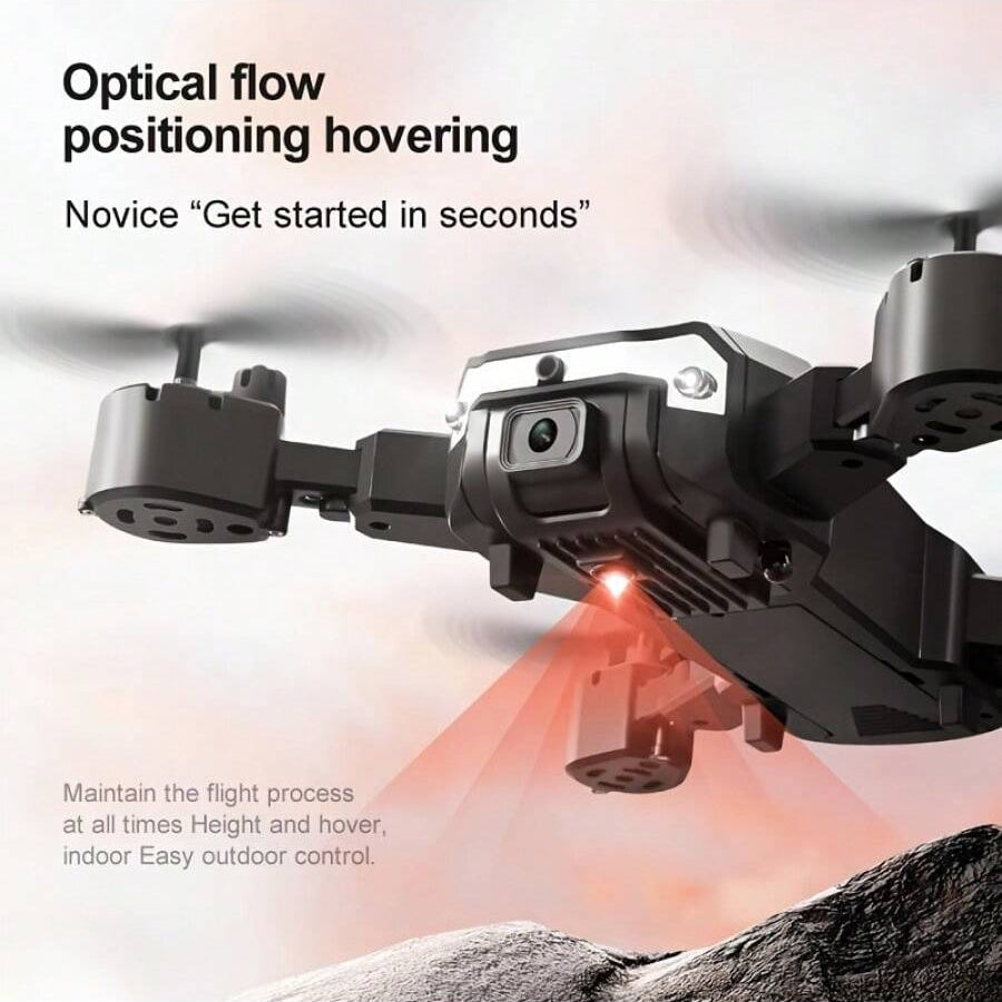 Remote-Controlled Unmanned Vehicle with Dual Cameras, Foldable Design, Four-Axis Aircraft for Kids