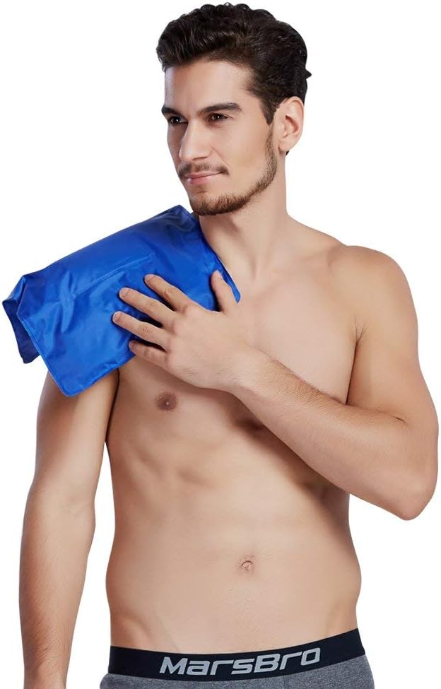 Large Flexible Gel Ice Pack & Wrap with Straps for Hot/Cold Therapy - Pain Relief for Shoulder, Back, Knee, and Hip